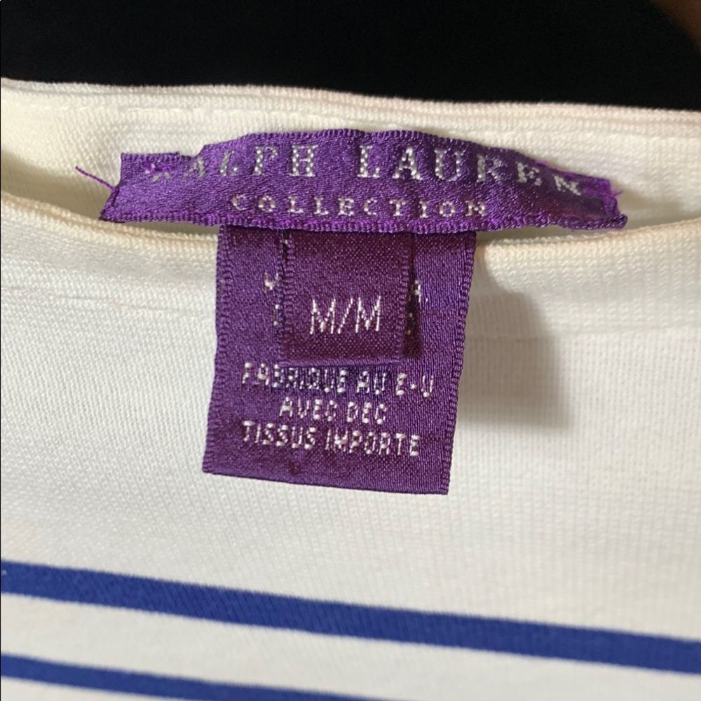Purple Label Ralph Lauren Collection Striped Boatneck Mariner Sweater Medium - Picture 2 of 14
